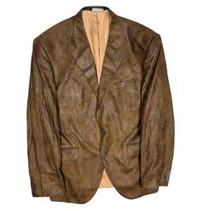 Custom Tailored Coppley Suede Style Blazer Brown Bocelli Sport Coat 46L
